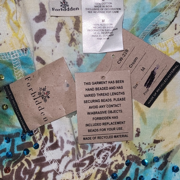 Forbidden V neck Beaded Hoodie M - Picture 6 of 6